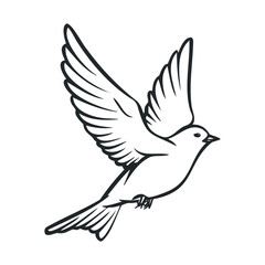 Obraz premium Elegant bird flying with spread wings in dynamic motion moment