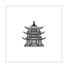 Fototapeta premium Traditional Asian pagoda design for cultural representation