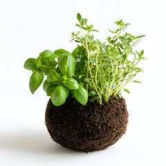 fresh herbs in a pot
