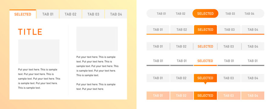 web design template(tab タブ タブ切り替え UIデザイン ベクター 編集可能)