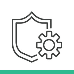 Protection system icon. Thin line icon vector