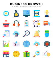Simple Set of Business Growth Related Vector Flat Icons.