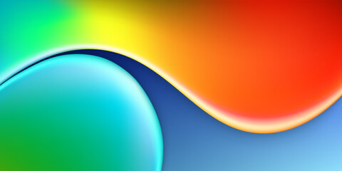 Abstract dynamic colorful shape on the blue background.