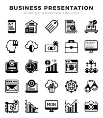 Business Presentation icon pack for your website. mobile. presentation. and logo design.