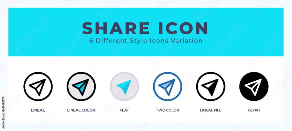 Wall mural share icon vector for web. and mobile app