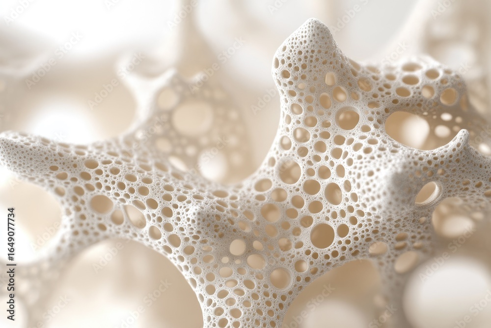 Wall mural abstract 3d rendering of a porous, organic-like structure with interconnected cavities.
