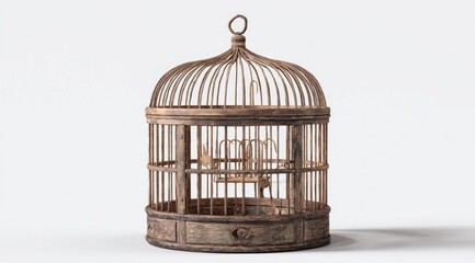 Aged birdcage, empty