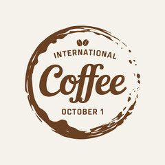 International coffee day celebration with coffee ring design