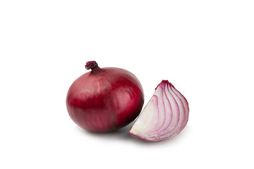 Shallot onion isolated on white background. onion slice. onion rings. Fresh red Onion. Natural, fresh, vegetarian food. Agricultural products. Healthy eating. Vegetables. Farmer's market.
