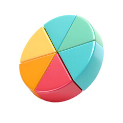 Obraz premium 3D icon Colorful Circular Segments transparent png illustration