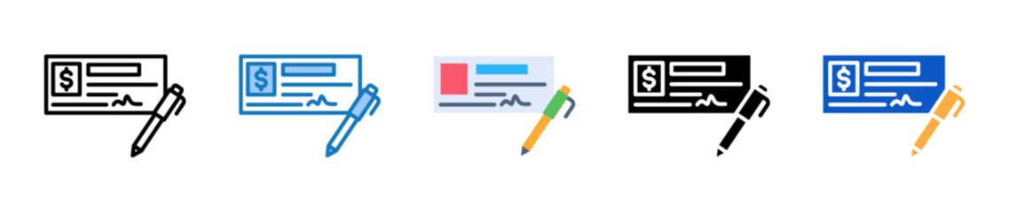 Cheque multiple style icons set design vector illustration. 