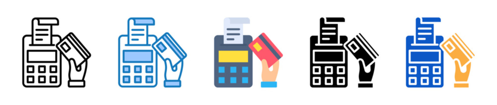 Payment Machine multiple style icons set design vector illustration. 