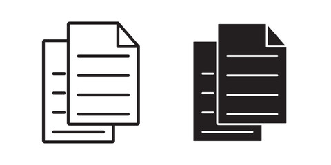 Document paper icon. Document vector icon isolated on white background. File copy icon for web and application