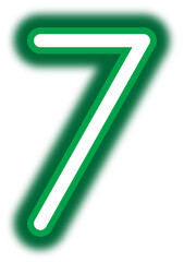 Green Neon Number Seven