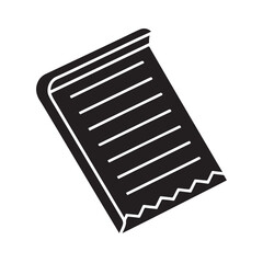 Receipt Icon Vector - Minimal Black Silhouette