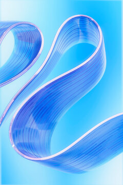 Abstract blue data flow and circuit stream design in 3D