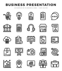 Business Presentation icons set for website and mobile site and apps.