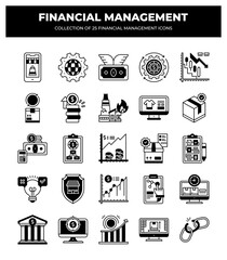 Collection of 25 Financial Management Icons: A Visual Guide to Finance