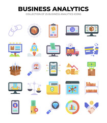 Collection of Business Analytics Icons. Data Analysis. Marketing. Finance. and Ecommerce