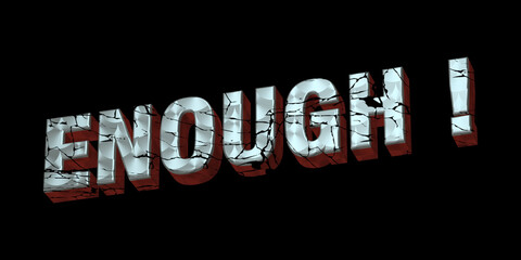 Testo ENOUGH con colore e sfondo variabile