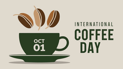 Celebrate international coffee day with a warm cup and beans