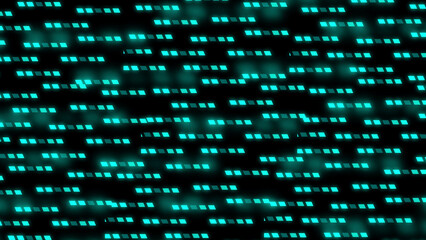 Naklejka premium Repeating pattern of glowing cyan squares on black background