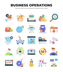 Collection of 25 Business Operations Icons. Streamline your workflow with these essential graphic elements.