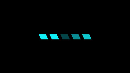 Horizontal progress bar with glowing cyan segments