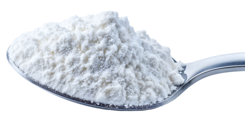 Baking powder on a spoon (or baking soda) , isolated on transparent background, png