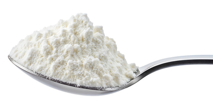 Baking powder on a spoon (or baking soda) , isolated on transparent background, png
