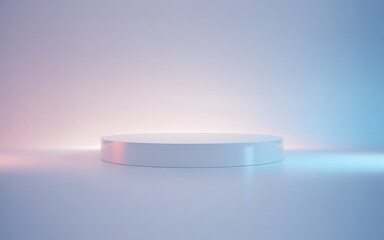 Minimalist White Podium with Gradient Lighting for Product Display and Presentation