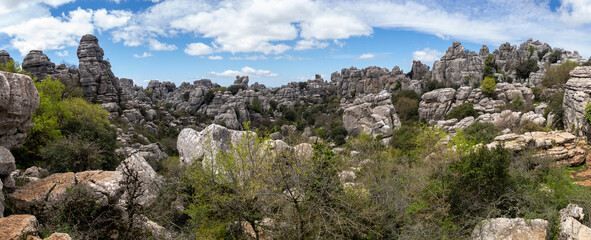 Panoramic Labyrinth: A Wide View of El Torcal's Karst Landscape