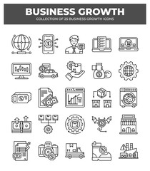 Business Growth: 25 Essential Icons for Success
