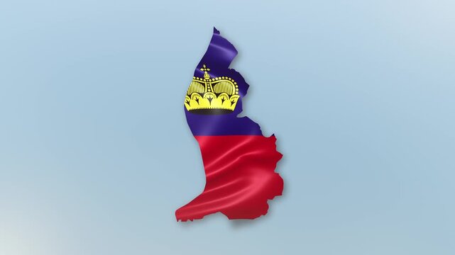 Liechtenstein country Flag Hoisting and Zoom to reveal the Country Border Map with Waving Flag Intro which is useful for news, political events, sports intros and presentation.