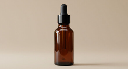 Essential Oil Bottle,"Dark amber essential oil bottle mockup with dropper, photorealistic texture"