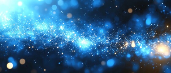 Fototapeta premium Abstract Digital Galaxy: Network Connections and Cosmic Energy