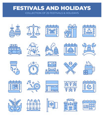 Festivals and Holidays. Collection of 25 Icons