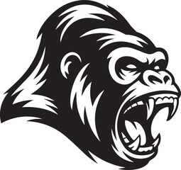 fierce gorilla vector illustration bold mascot emblem for sports teams brand identity design ai eps png jpeg