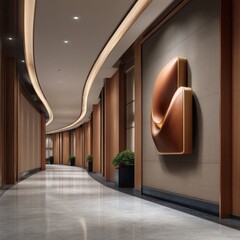 Elegant architectural corridor design modern building interior photography contemporary style eye-level view minimalist aesthetic