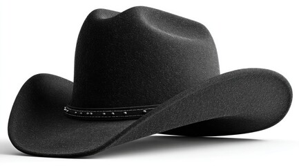 Black cowboy hat angled view