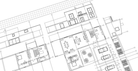 residential building plan concept draft project