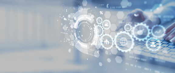 Digital Business Automation and Data Management Technology Concept.