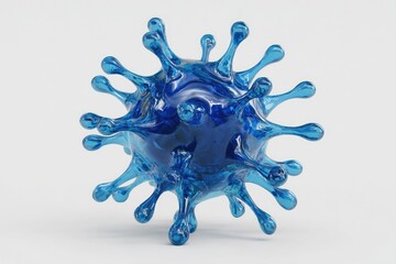 Abstract blue, liquid virus-like form