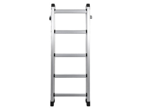 Heavy-duty aluminum extension ladder isolated on transparent background PNG (2)