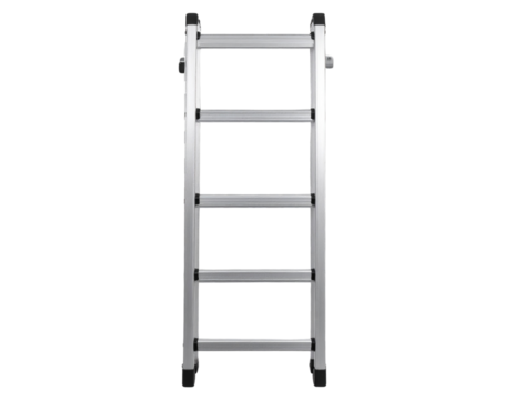 Heavy-duty aluminum extension ladder isolated on transparent background PNG (2)
