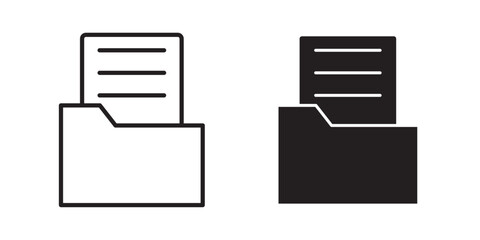 Folder file icon vector illustration stroke and fill on white background.