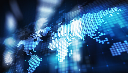 Global Financial Data Connections Overlayed on World Map.