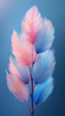 Naklejka premium Pastel Dream: A Surreal Composition of Delicate Feathers