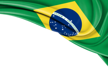 the Brazilian Flag Waving Dynamically on top with Ample Copy Space below
