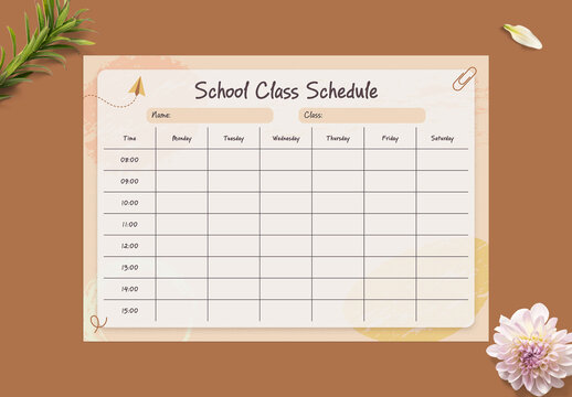 Class Schedule Layout